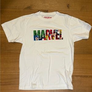 Pull&Bear White T-Shirt with Red Marvel Logo